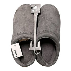 Sonoma Men’s Trimmed Edge Lounge Casual Comfort Slippers Gray Large 10-11 NEW